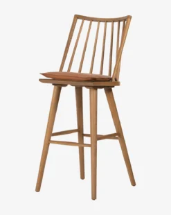 Madison Stool -Evergreen Furniture Store MadisonBarStoolSandyOak Leather1