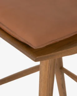 Madison Stool -Evergreen Furniture Store MadisonBarStoolSandyOak Leather4